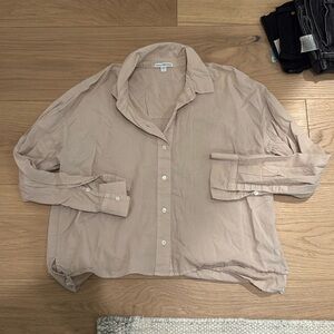James Perse Light Tan Casual Button Down Shirt